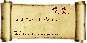 Turóczi Klára névjegykártya