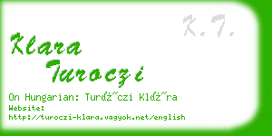 klara turoczi business card